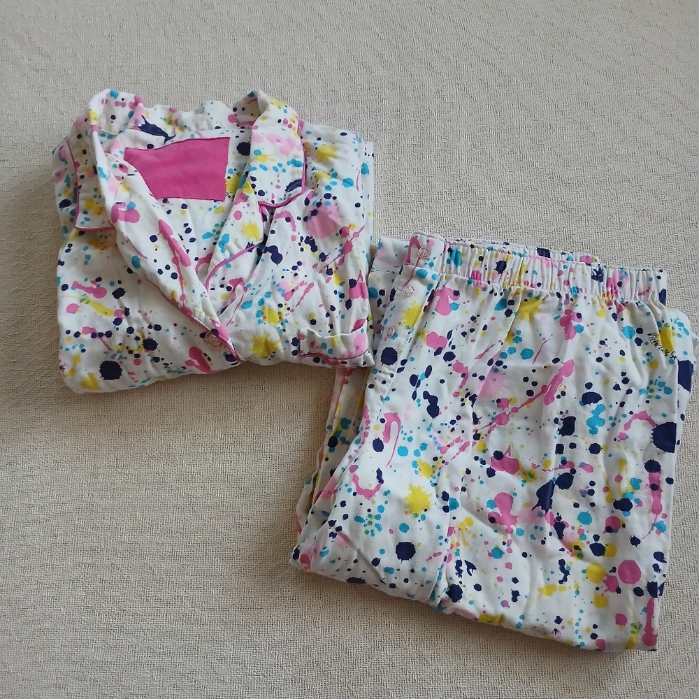 victorias secret ♡ 2 piece paint splatter pajama sleep set y2k vintage large